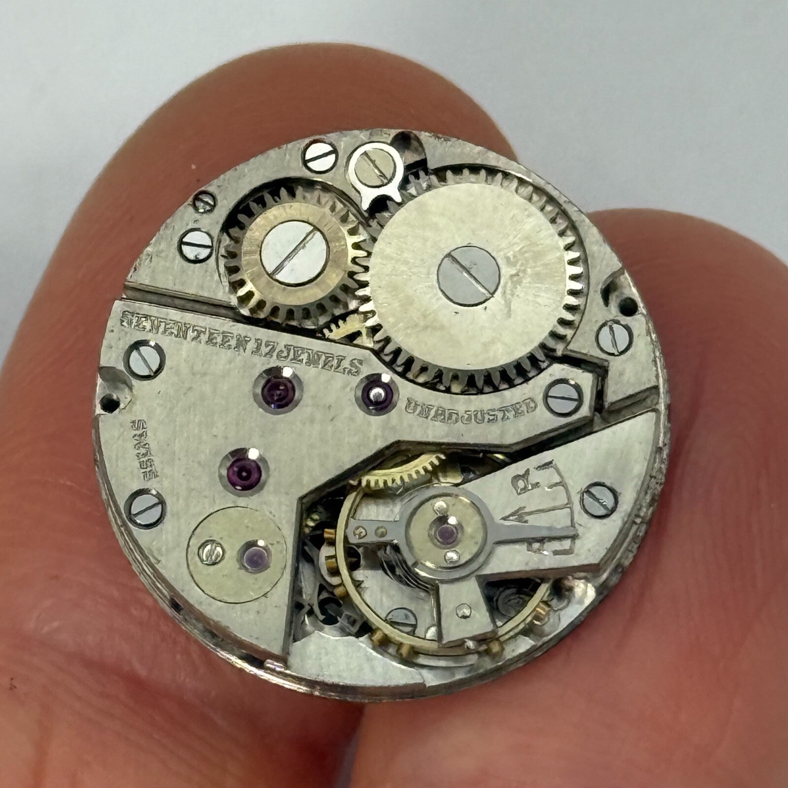 19.7mm Vintage Sinex Derby D 40 Swiss Manual Wind Watch Movement PARTS REPAIR