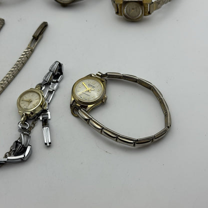 Bundle Of Ladies Vintage Manual Wind Wristwatches Joblot PARTS REPAIR SPARES