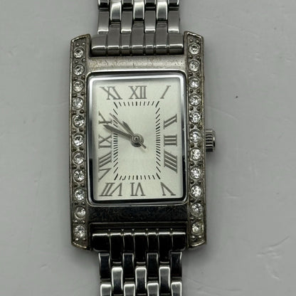 20mm Working Ladies M&S Silver Tone Jewelled Quartz Watch Broken Strap