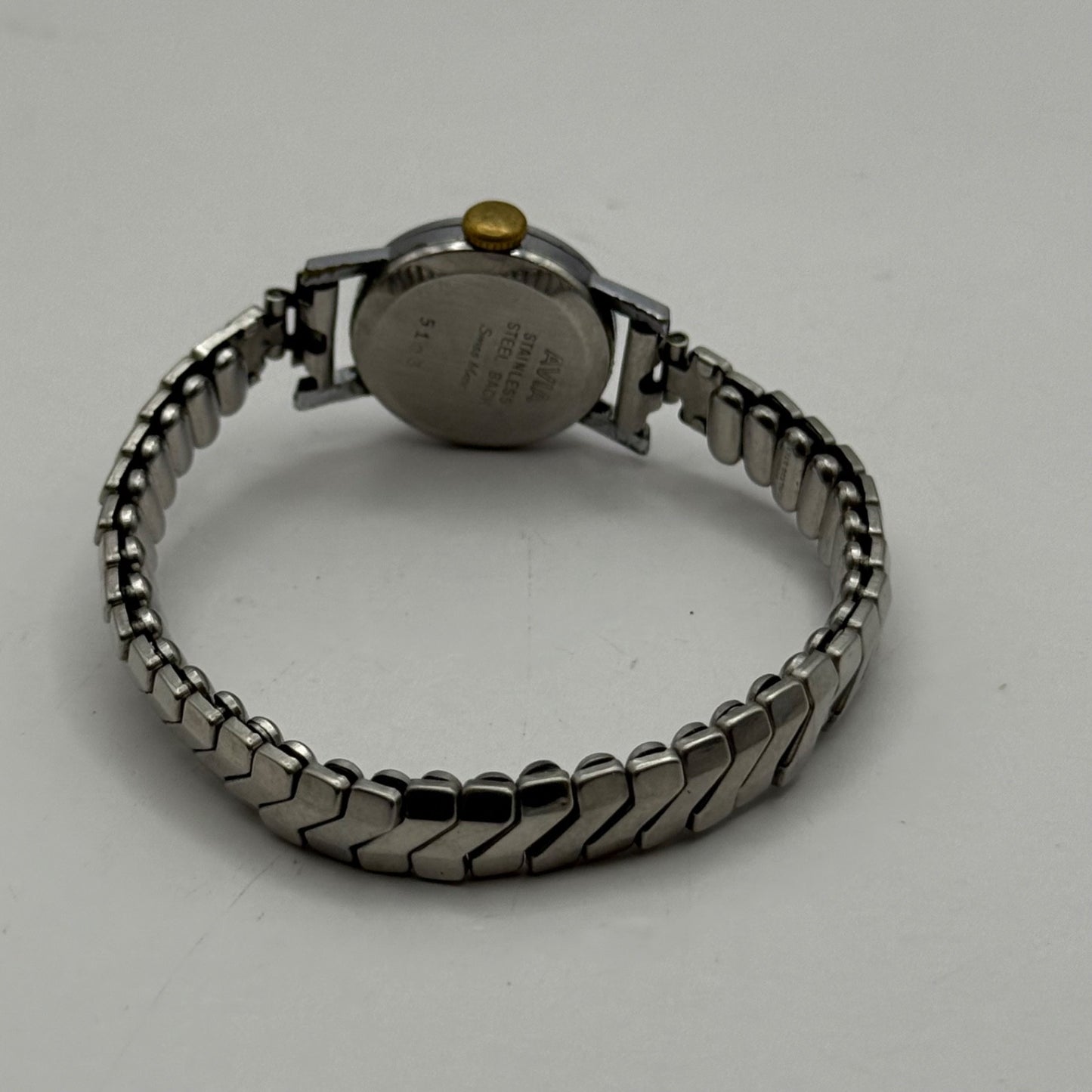 20mm Vintage Ladies Avia 15 Jewels Swiss Stainless Steel Manual Wind Watch PARTS