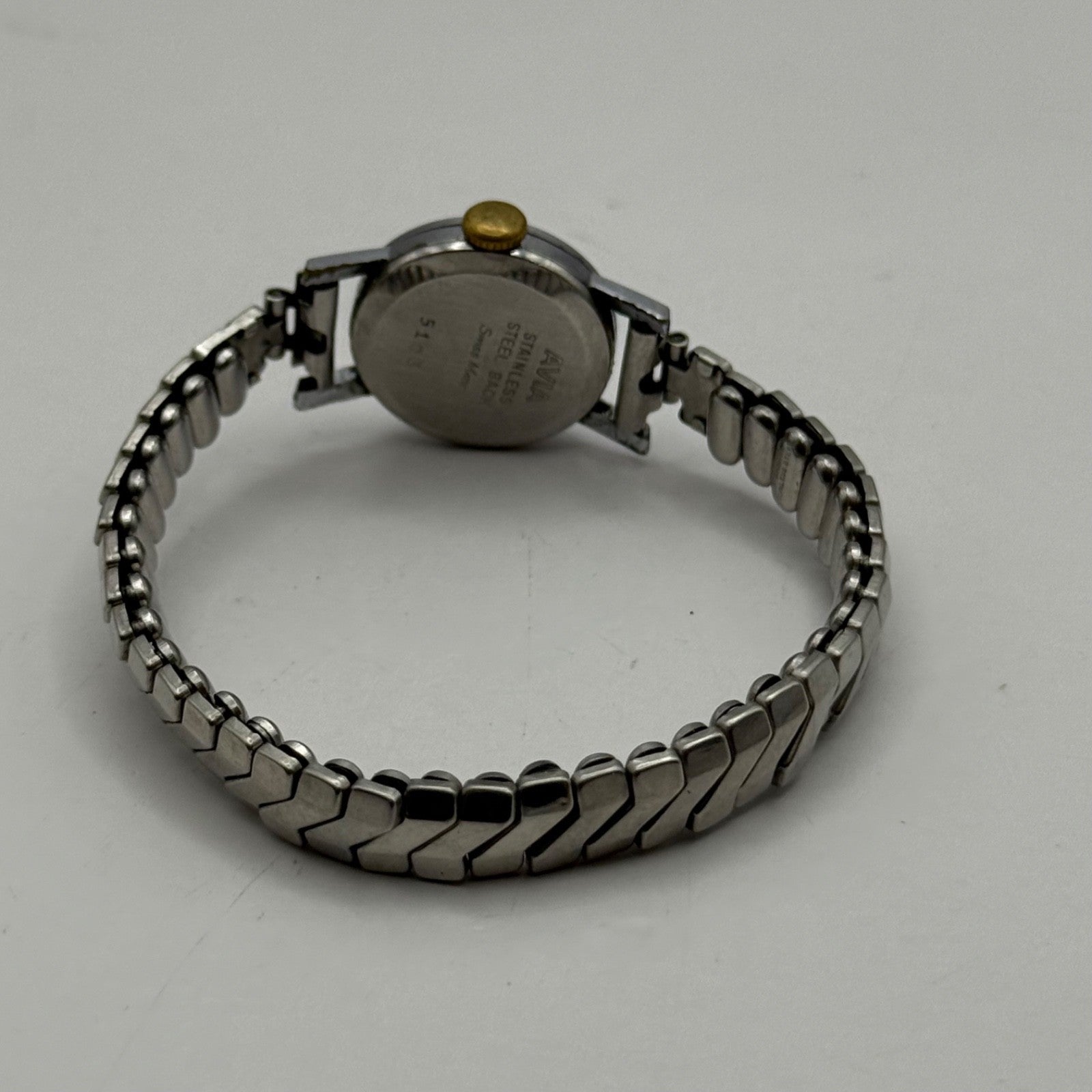 20mm Vintage Ladies Avia 15 Jewels Swiss Stainless Steel Manual Wind Watch PARTS