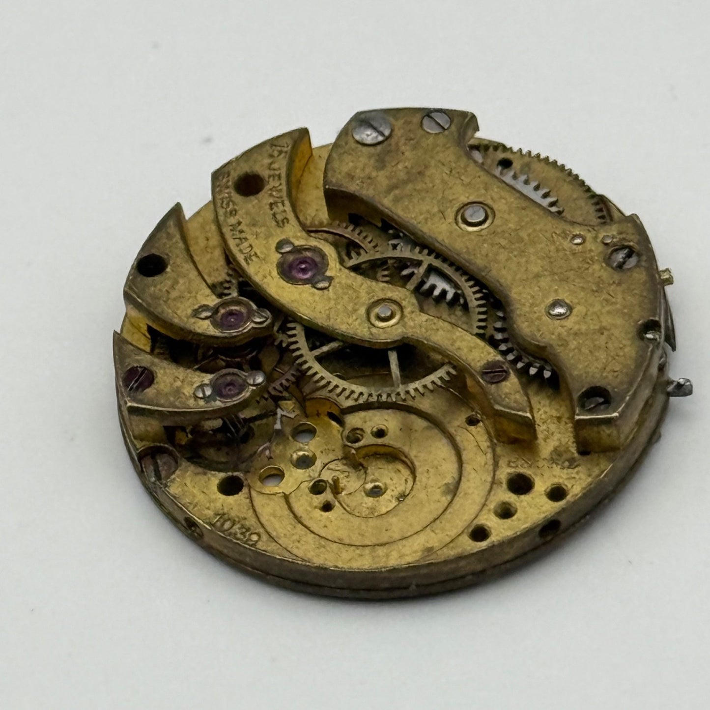 Longines 10.39 B&Co Baume Watch Movement Vintage Incomplete Parts Repair 21.6mm