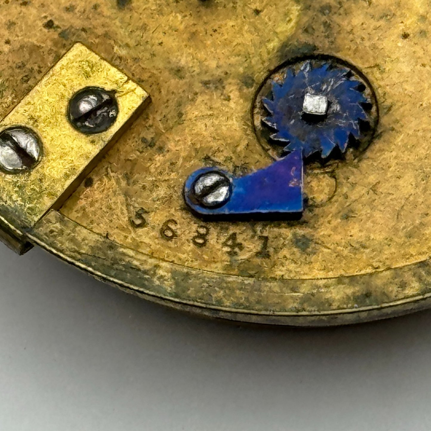 Fusee Pocket Watch Movement Antique English Key Wound Parts Repair Spares 46.9mm