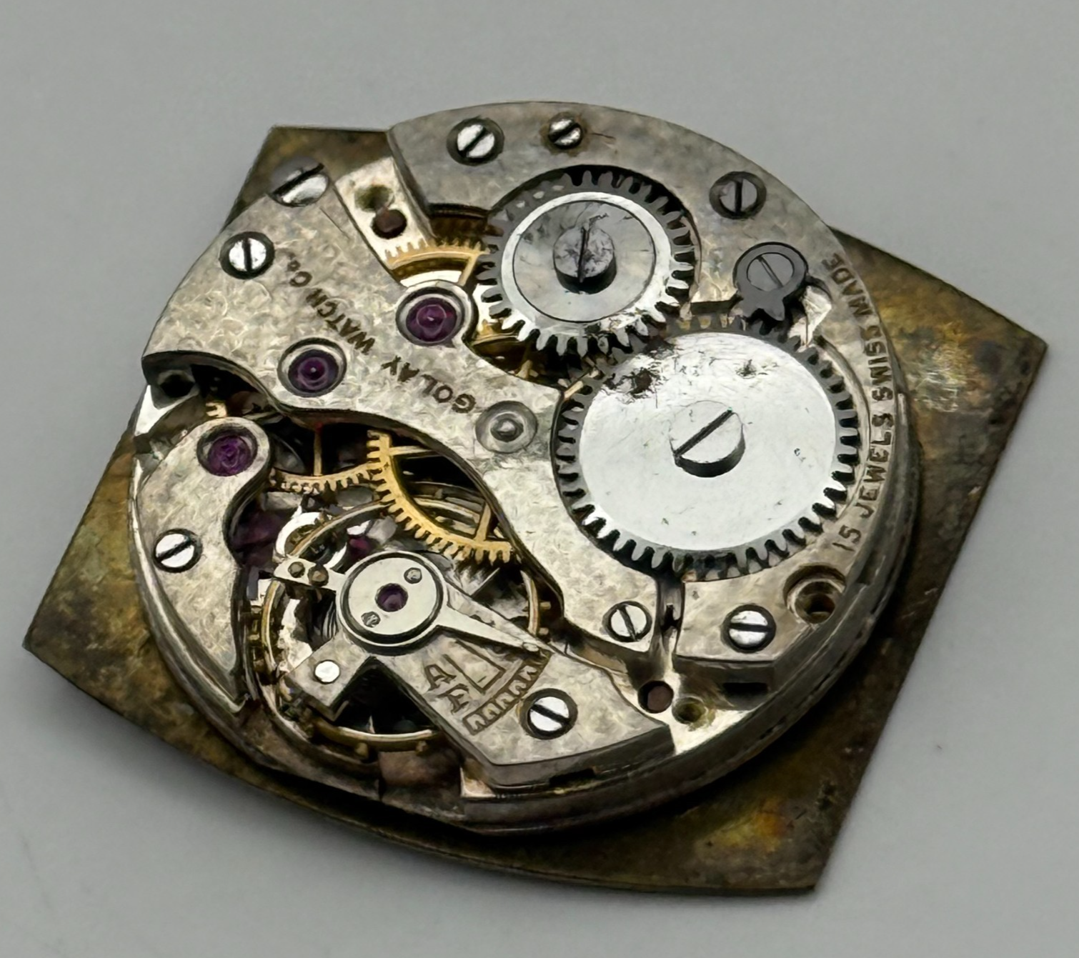 Art Deco Golay Watch Co Watch Movement Manual Wind Vintage Parts Repair 21.4mm