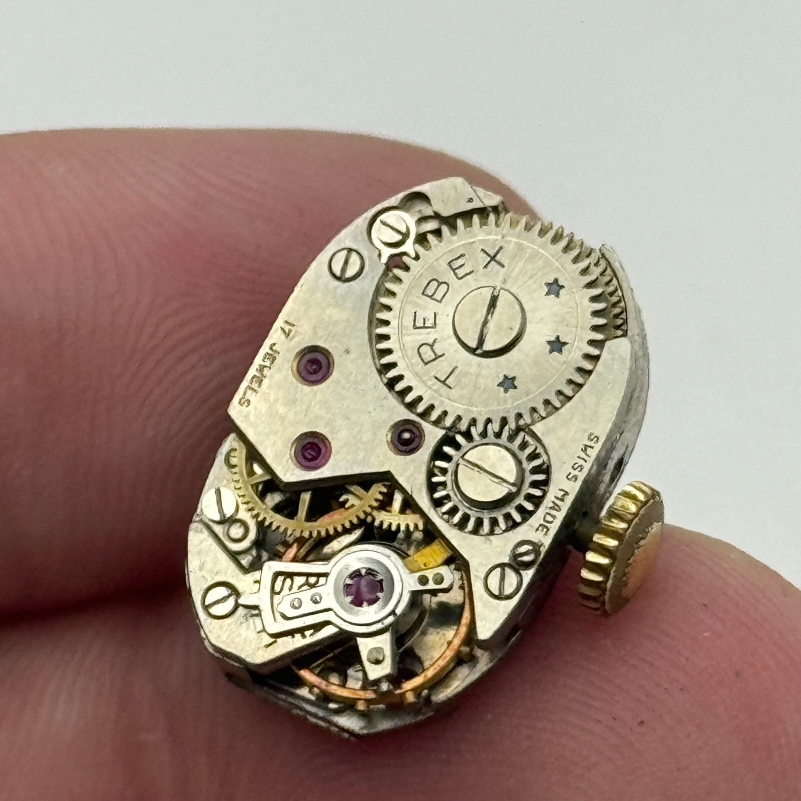12.7mm Running Trebex FHF 190 Manual Wind 17 Jewels Swiss Watch Movement PARTS