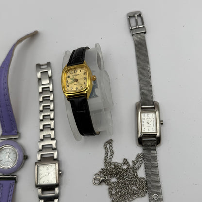 Bundle Of 7 Quartz Watches Job Lot Modern / Vintage Untested Parts / Repair