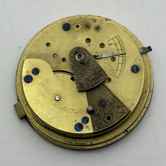 44.7mm C H Flooks Merthyr Bristol Pontypridd Pocket Watch Movement FOR PARTS