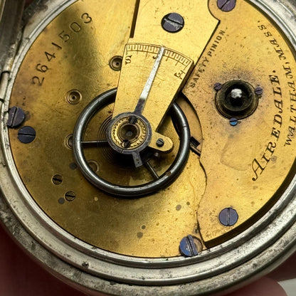 Waltham Airedale Model 1877 Pocket Watch Antique American Parts Repair ALD 54mm