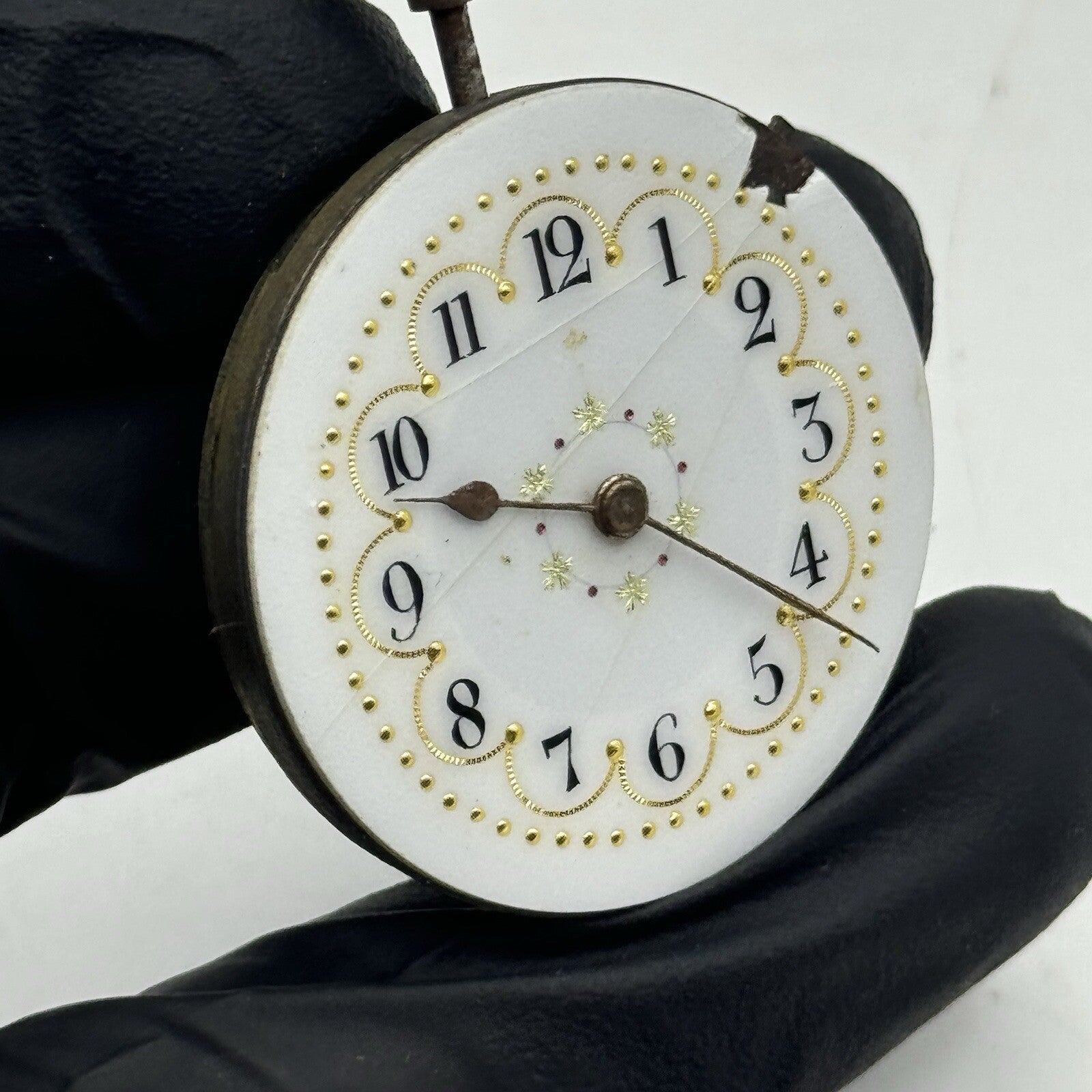33.2mm Beautiful Patterned Dial Cylinder Pocket Watch Movement FOR PARTS