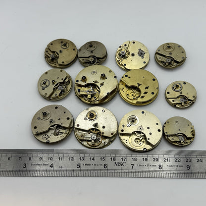 Bundle Mixed Antique / Vintage Pocket Watch Movements Joblot PARTS REPAIR SPARES