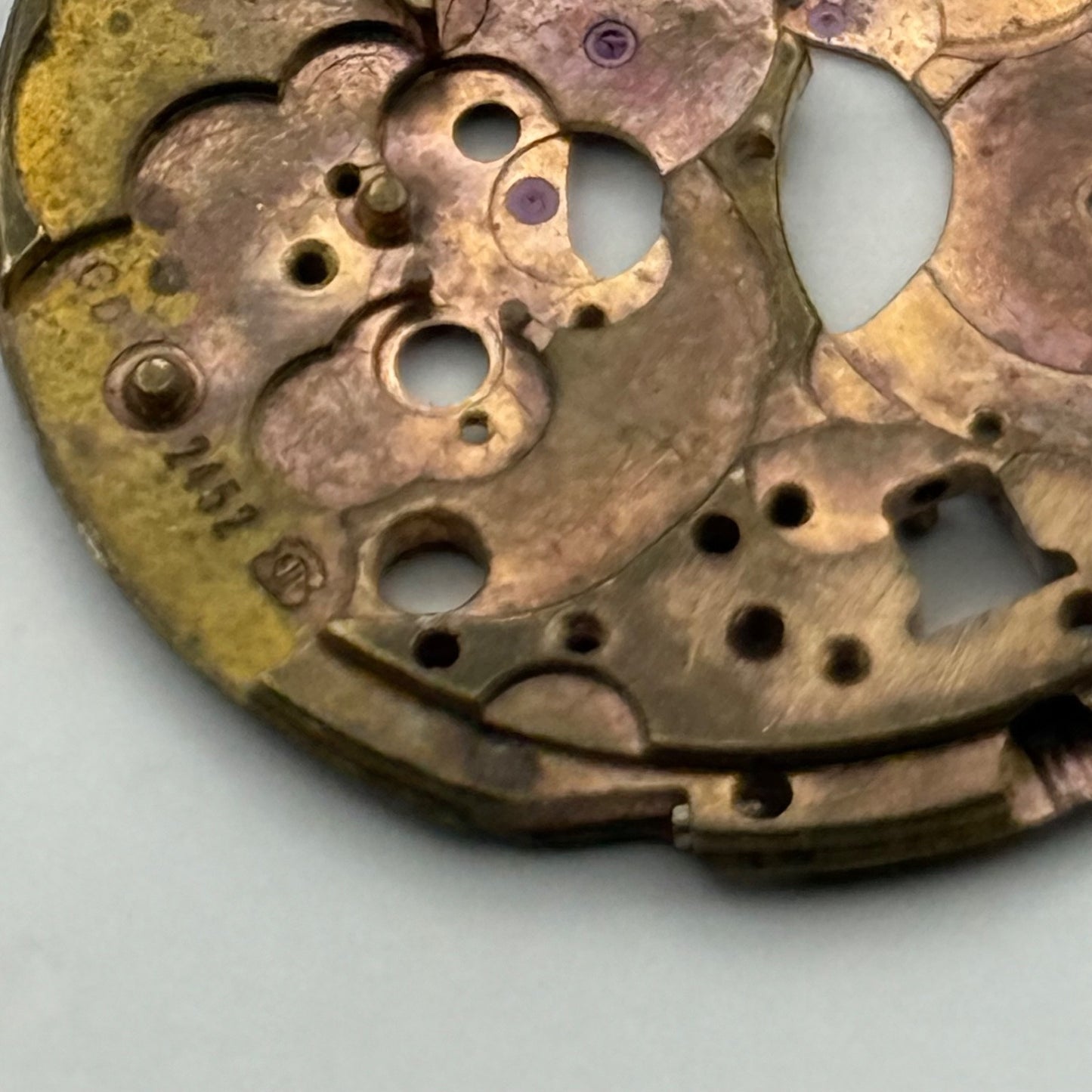 ETA 2452 Watch Movement Main Plate Automatic Vintage Swiss Parts Repair 25.9mm