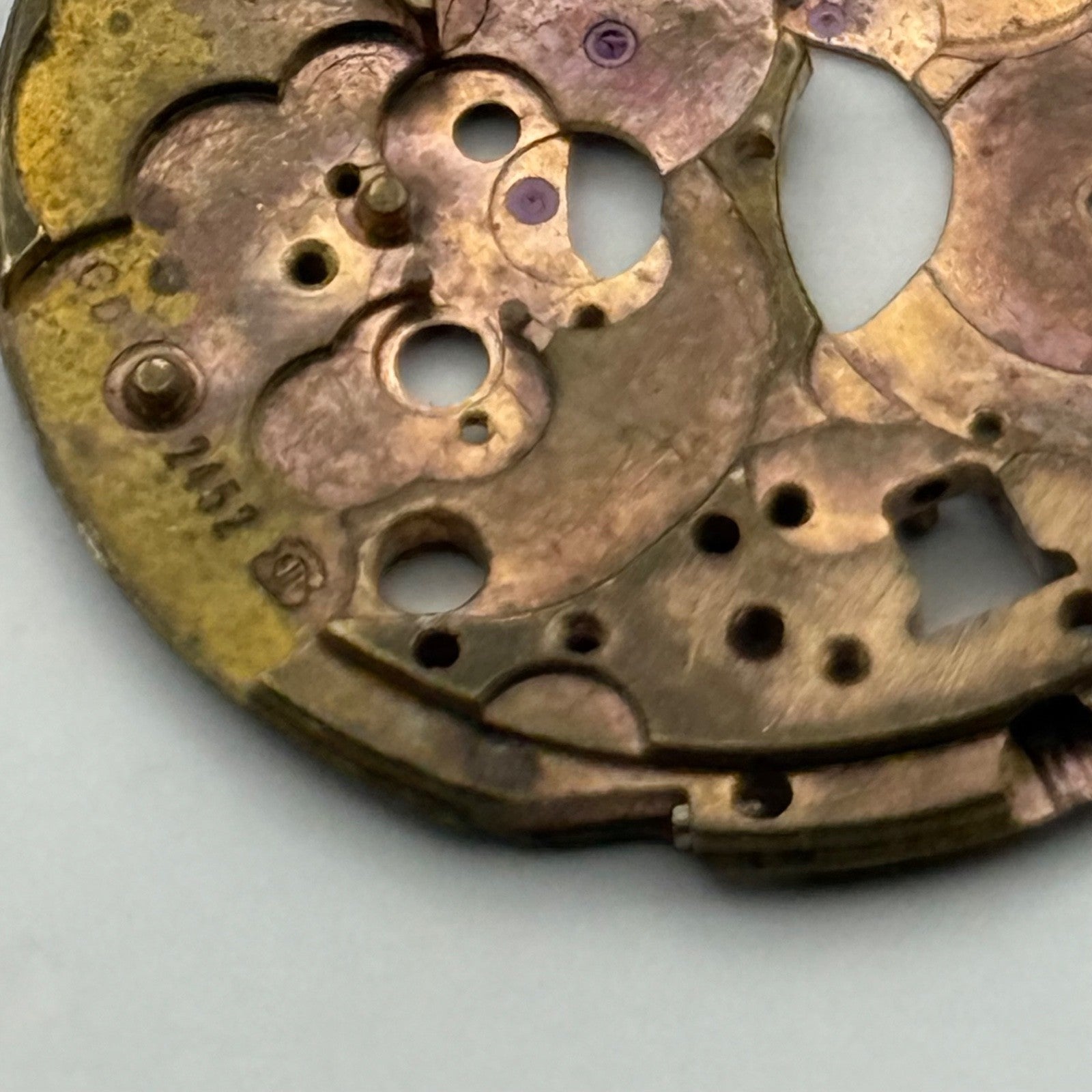 ETA 2452 Watch Movement Main Plate Automatic Vintage Swiss Parts Repair 25.9mm