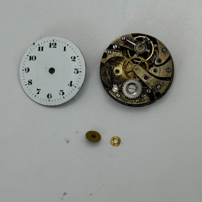 22.4mm Vintage FHF Patent 51482 Swiss Manual Wind Watch Movement PARTS REPAIR