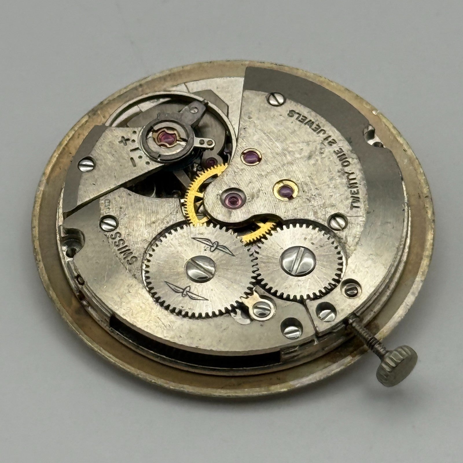 AS 1702/03 Rotary Date Watch Movement Manual Wind Vintage Parts Repair 25.8mm