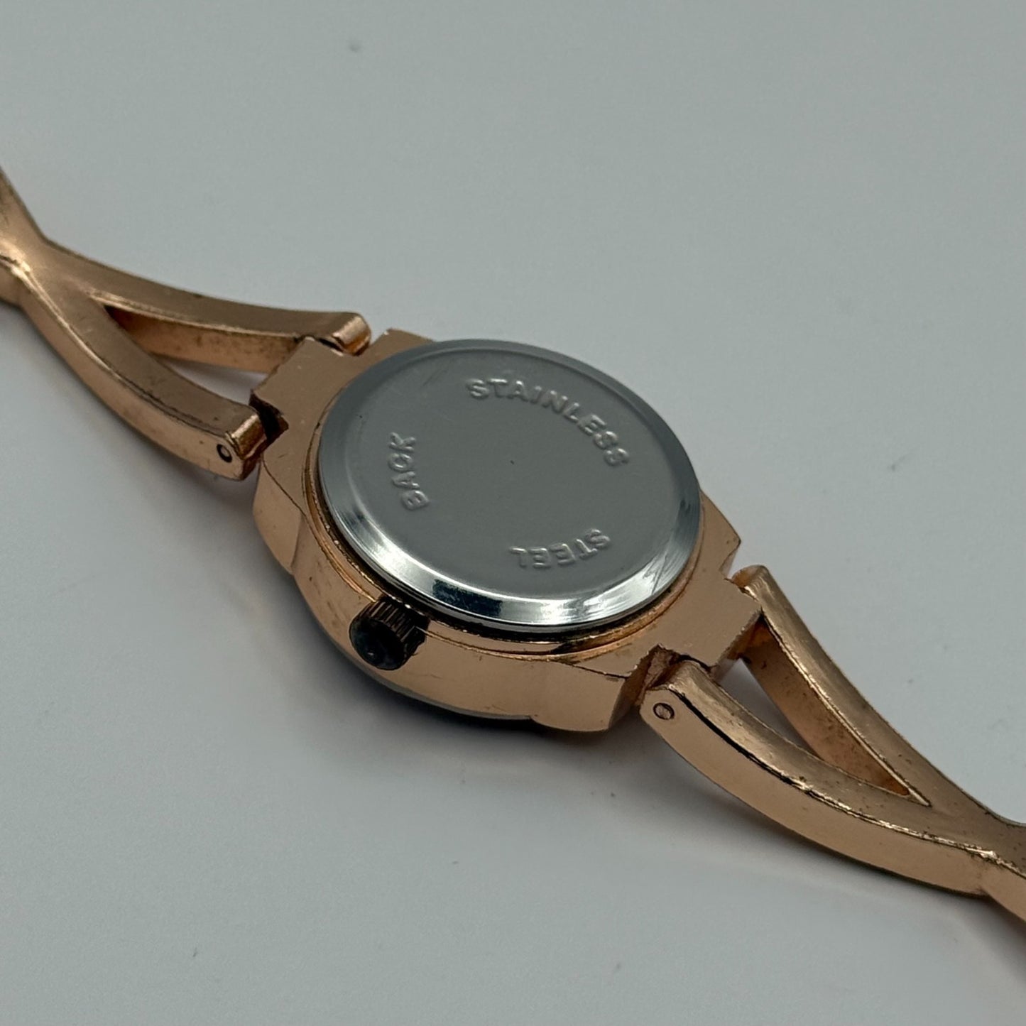 JW Ladies Quartz Watch Rose Gold Crystal Accents Working 21mm 5.25 Inches