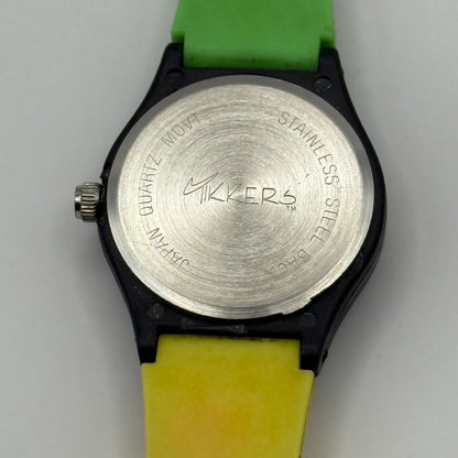 Tikkers Unisex Kids Quartz Watch Colorful Dial Green Yellow Strap Working 24mm