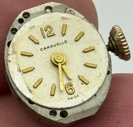 12.8mm Caravelle Ladies 5 OF Manual Wind Swiss Watch Movement Vintage PARTS