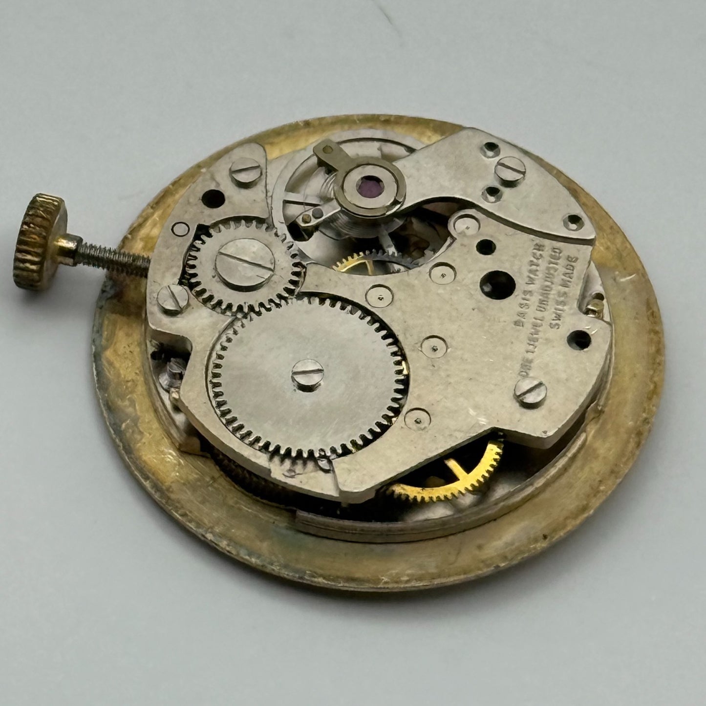 BFG 844 Watch Movement Yves Renaud Manual Wind Vintage Swiss Parts Repair 29mm