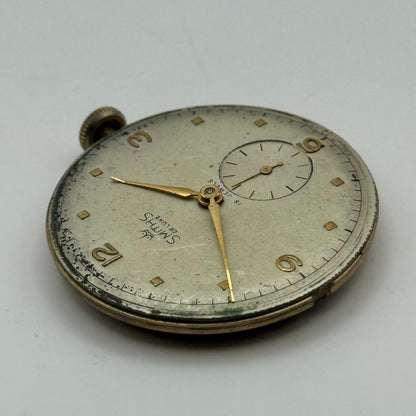 Smiths De Luxe 18 Jewels Watch Movement Manual Wind Vintage Parts Repair 32.3mm