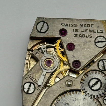 Marvin 610 Tank Tonneau 15 Jewels Watch Movement Manual Wind Parts Repair 17.8mm