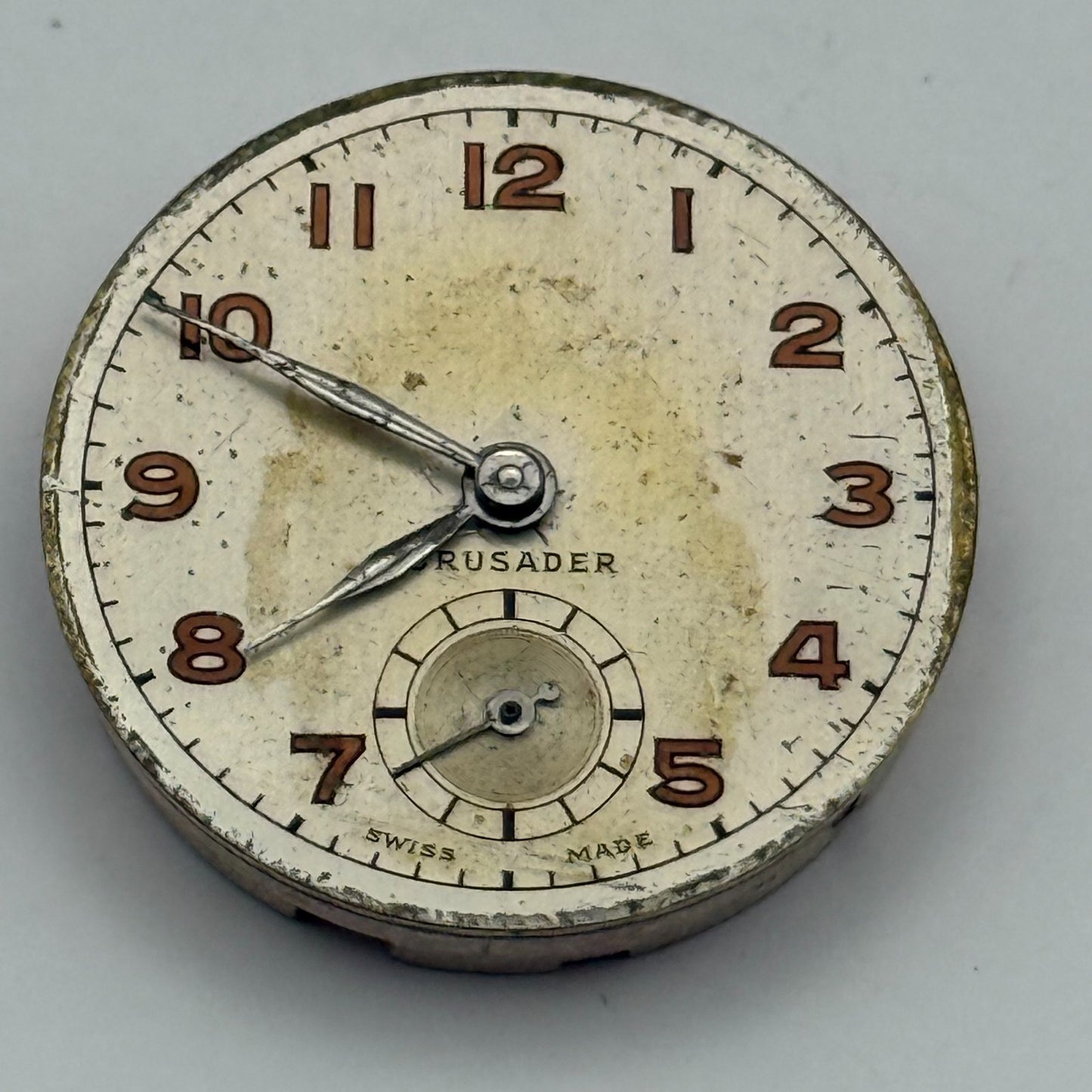 Crusader Compensated 15 Rubies Watch Movement Manual Wind Vintage Parts 23.9mm