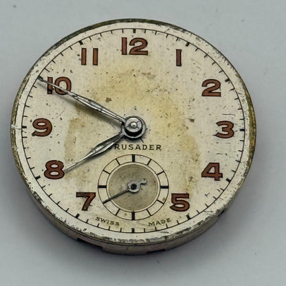 Crusader Compensated 15 Rubies Watch Movement Manual Wind Vintage Parts 23.9mm