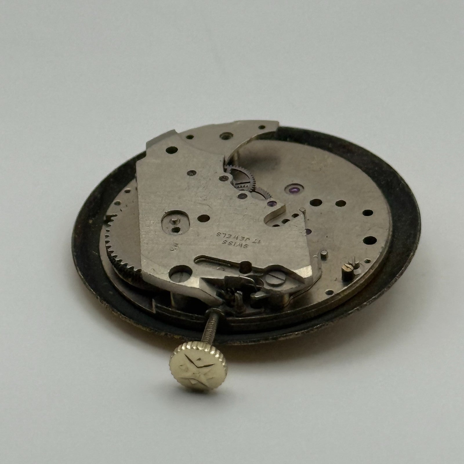 Inventic EB 8385-67 Watch Movement Manual Wind Vintage Swiss Parts Repair 22.2mm
