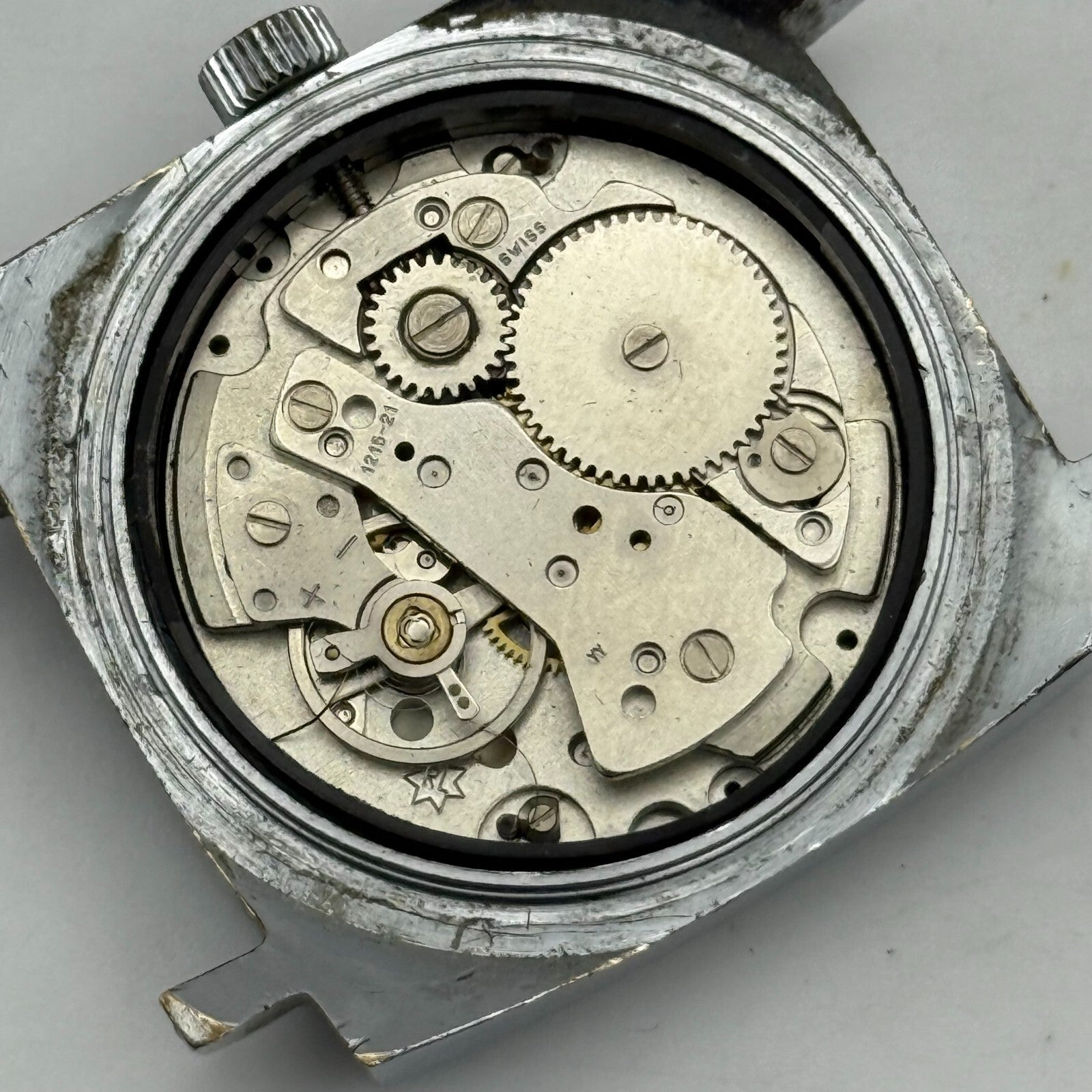 33mm Men’s Vintage Ingersoll Sea Lion Ronda RL 1215-21 Swiss Watch PARTS