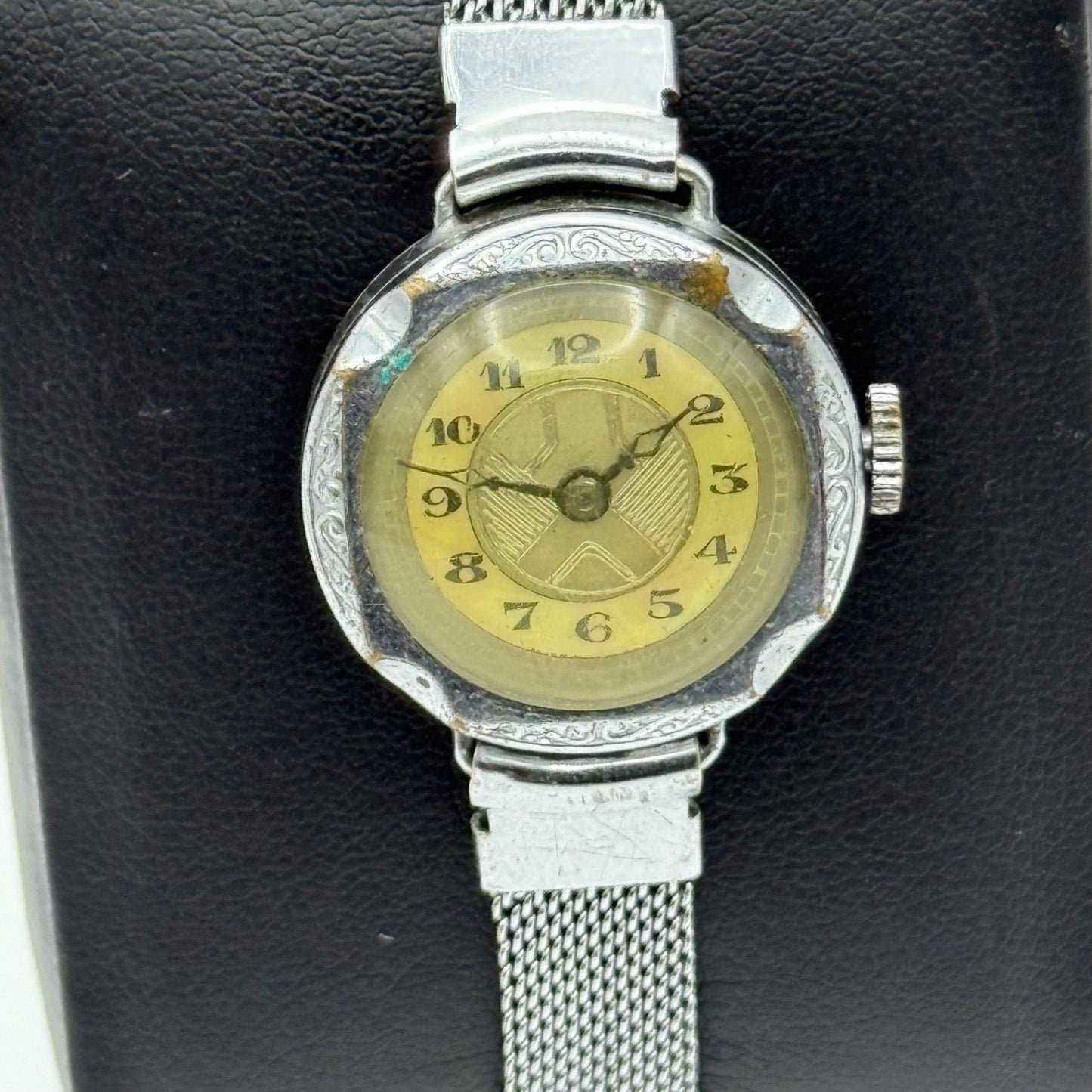 21mm Vintage Ladies Art Deco Mother Of Pearl Dial Manual Wind Watch PARTS REPAIR