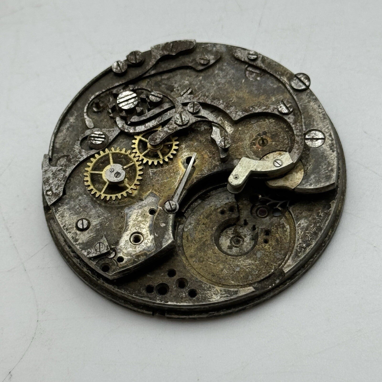 42.9mm Unidentified Chronograph Pocket Watch Movement FOR PARTS Restoration
