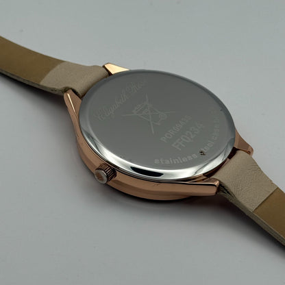 Elizabeth Rose Ladies Quartz Watch Floral Dial Rose Gold Tone Working 36mm