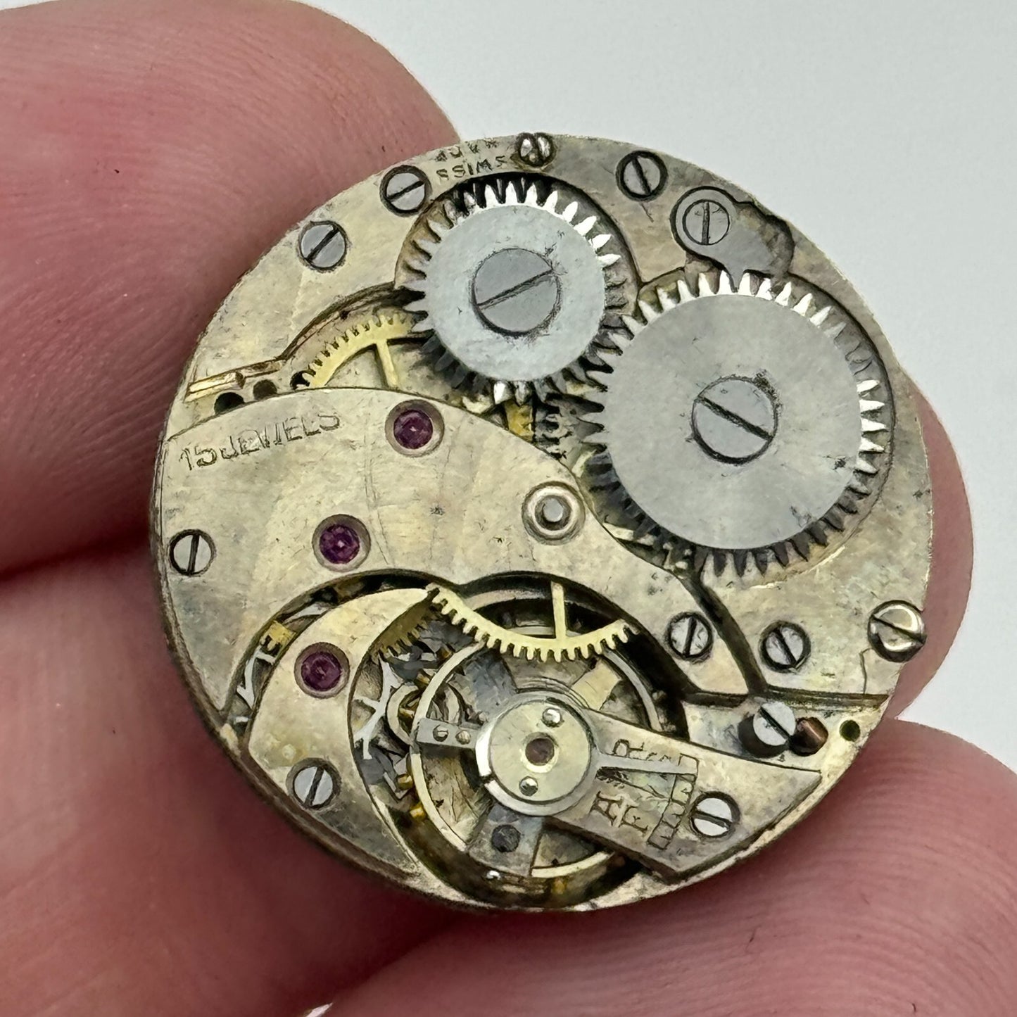 23.7mm 15 Jewels Swiss Porcelain Dial Trench Watch Movement Manual Wind PARTS