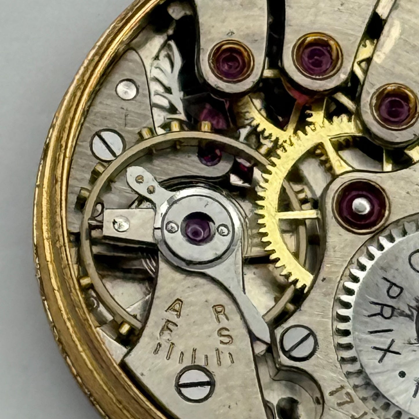 Buren 410 Grand Prix Watch Movement Manual Wind Vintage Parts Repair 25.1mm