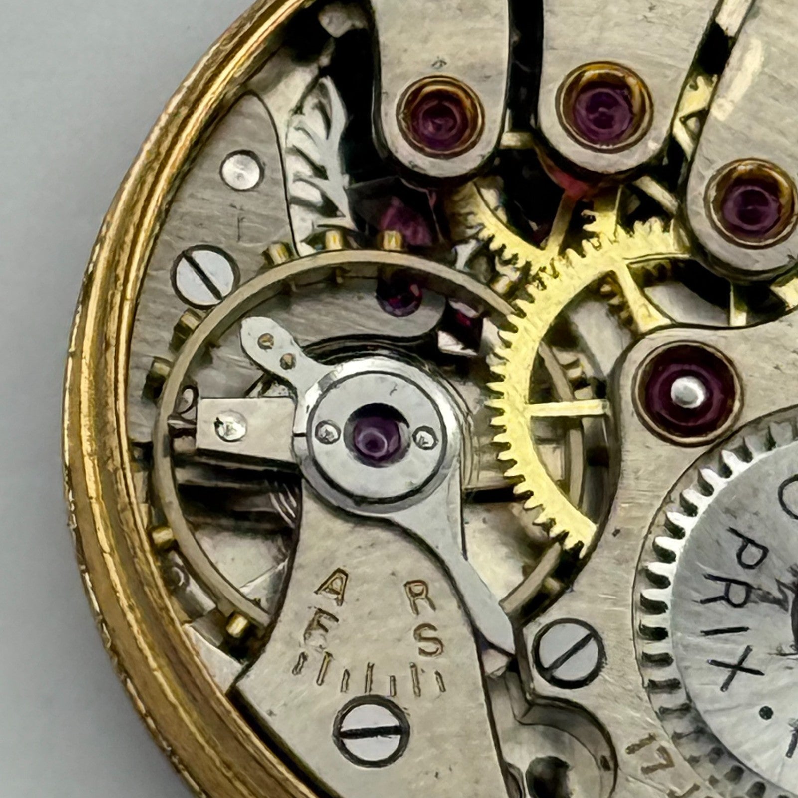 Buren 410 Grand Prix Watch Movement Manual Wind Vintage Parts Repair 25.1mm