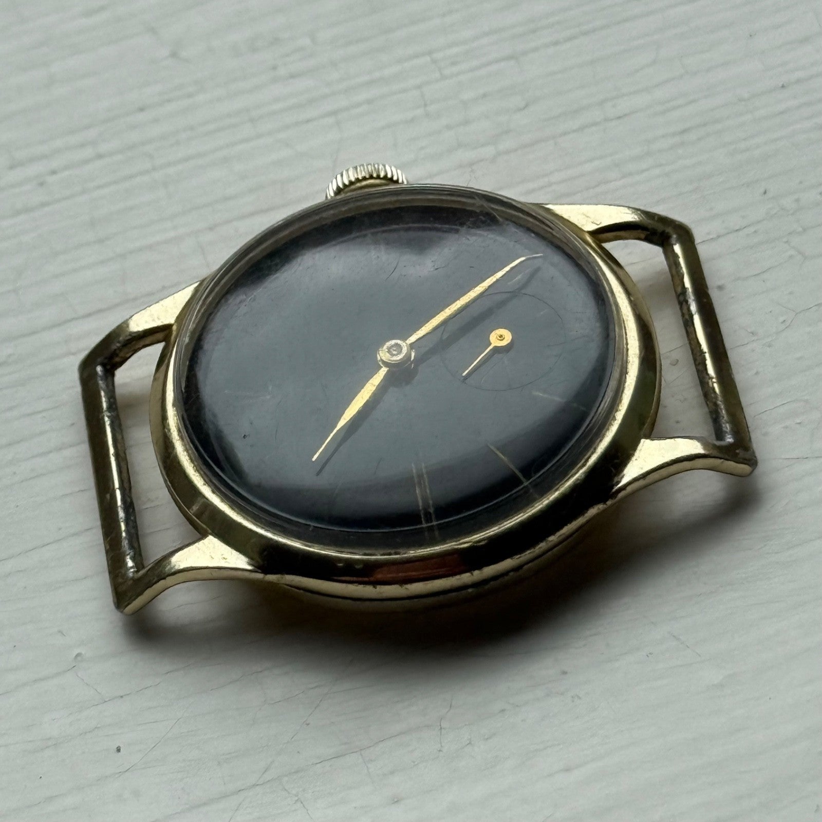 32mm Vintage Stirling Black Dial Sub Seconds Manual Wind Watch PARTS / REPAIR