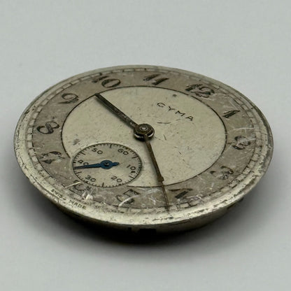 Cyma 162 Watch Movement Manual Wind Vintage Swiss 15 Jewels Parts Repair 23.5mm