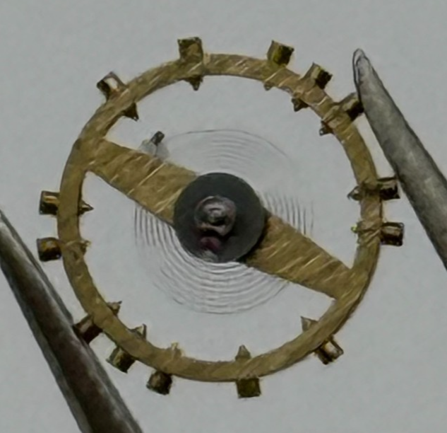 FHF 57-21 Balance Wheel Complete And Spring 6 3/4''' 1361 Watch Movement Parts 