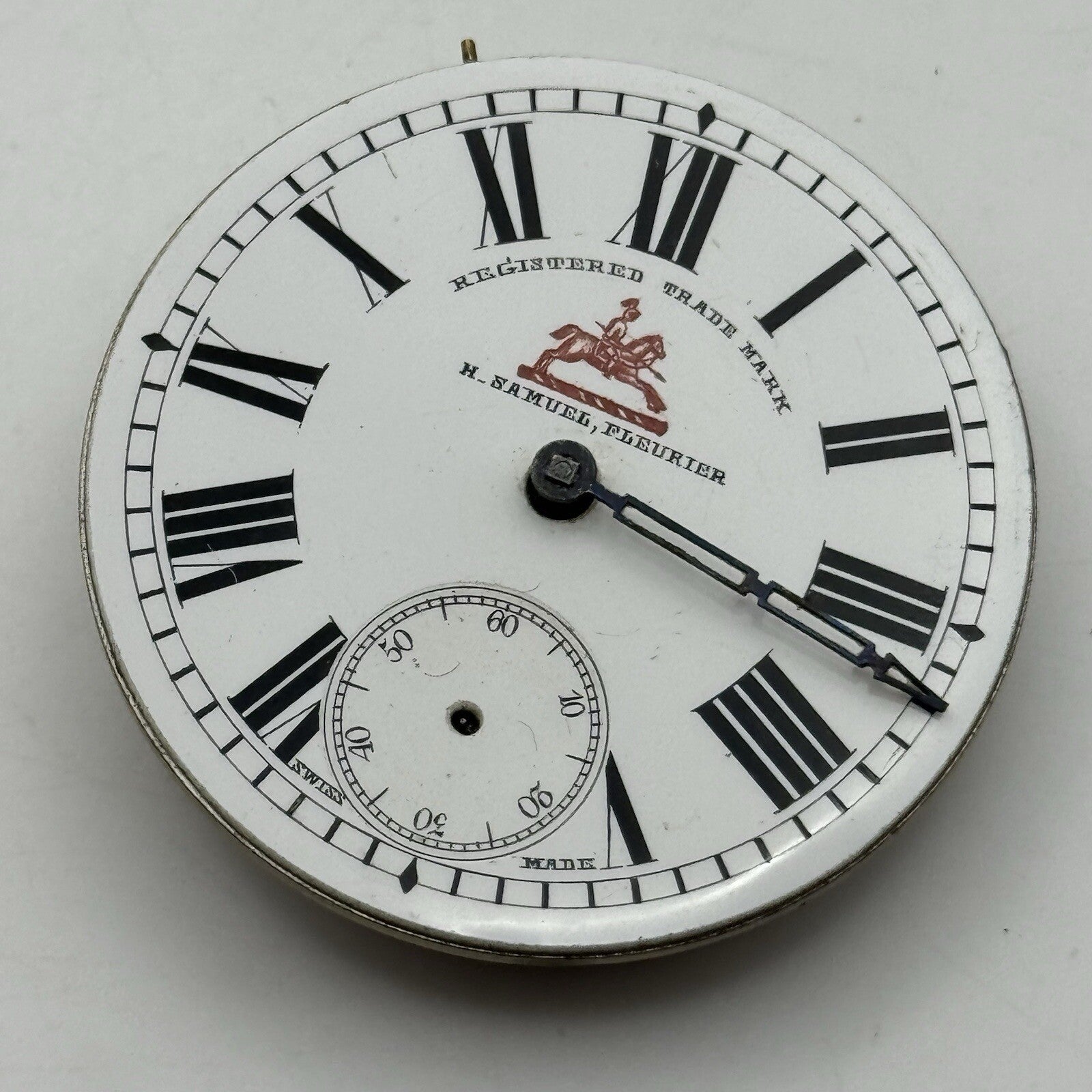 45.7mm H Samuel Fleurier Pocket Watch Movement + 1 Hand + Dial For Parts Repair