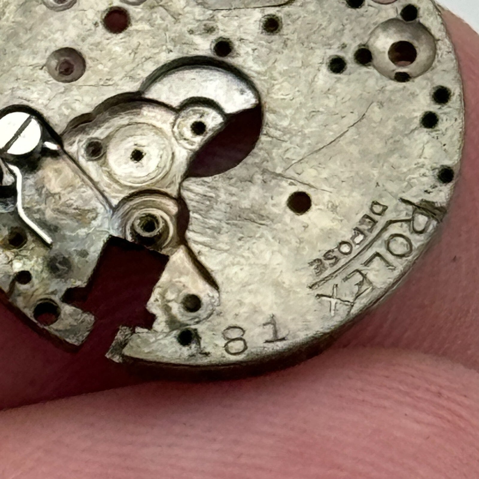 17.4mm Rolex Depose 181 Main Plate Manual Wind Watch Movement Vintage PARTS