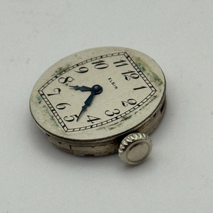 1925 Antique 10/0s Elgin 444 Model 4 American Watch Movement PARTS REPAIR