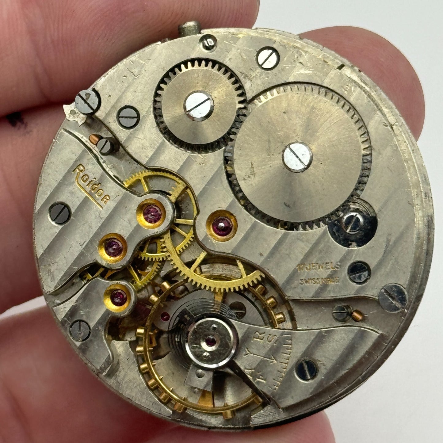43mm Good Quality Roldor 17 Jewels Hunter Swiss Pocket Watch Movement FOR PARTS
