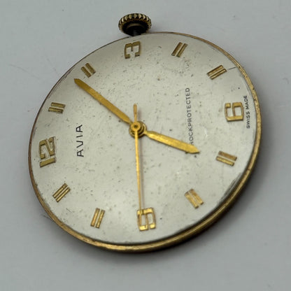 Avia AS 1538 1539 Watch Movement Running Manual Wind Vintage Parts Repair 31mm