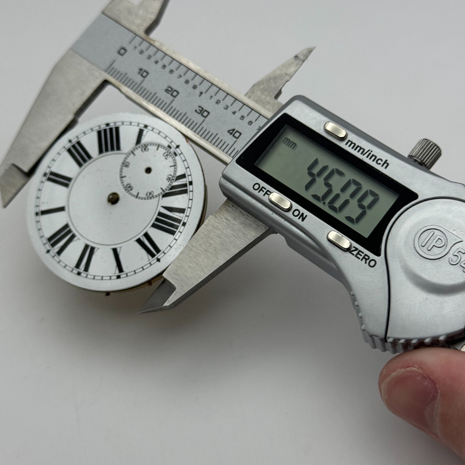 45mm Antique Non Magnetic Balance Intact Key Wound Pocket Watch Movement PARTS