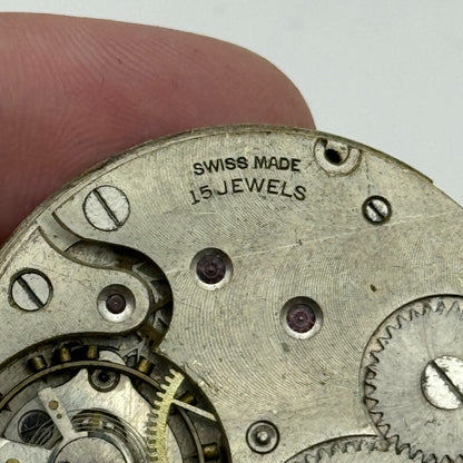 43mm Hunter 15 Jewels Swiss Balance Ok Pocket Watch Movement PARTS REPAIR