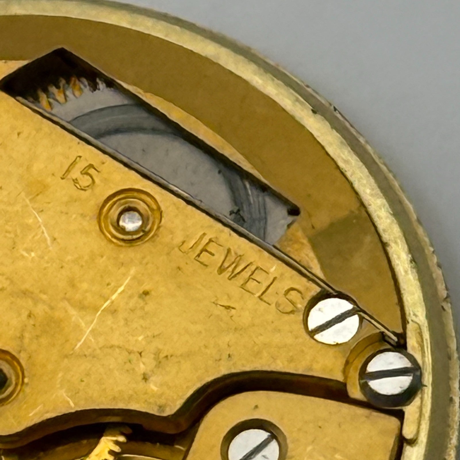 Smiths De Luxe 44 15 Jewels Watch Movement Manual Wind Vintage Parts 29.1mm