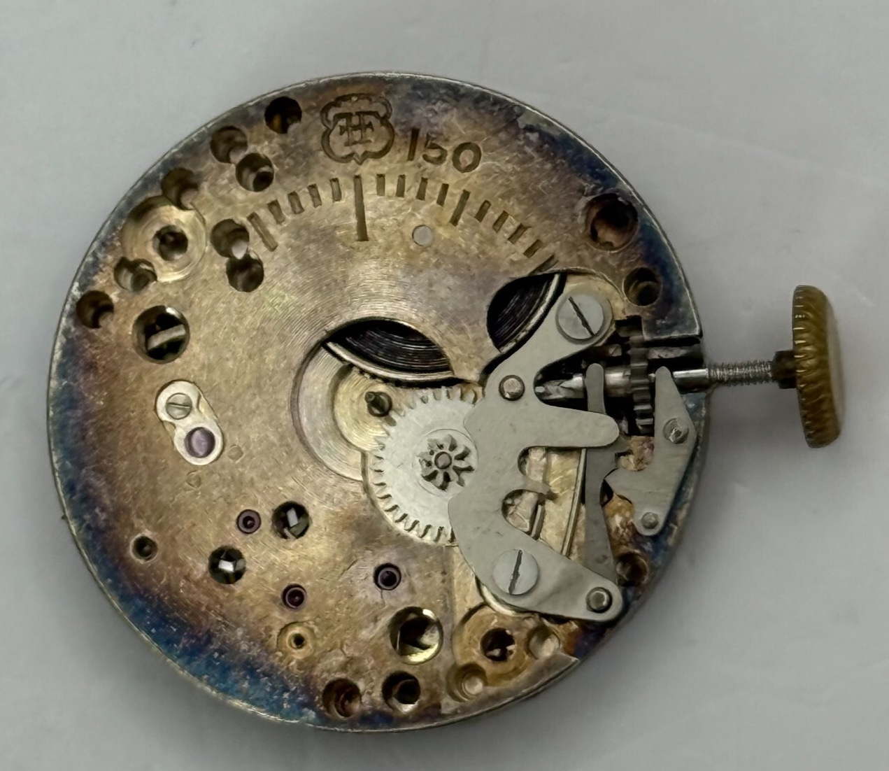 23.6mm Vintage FHF 150 15 Jewels Balance Ok Watch Movement PARTS REPAIR