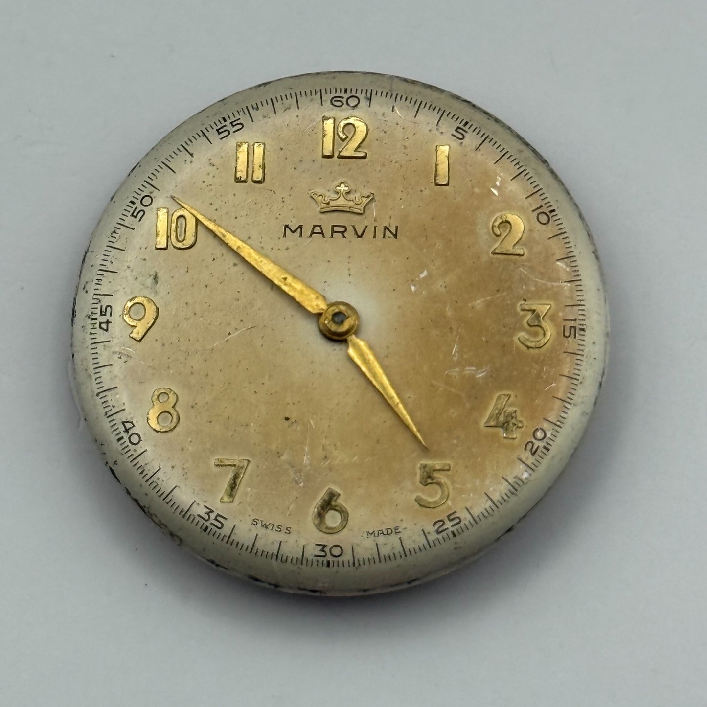 Marvin 560 Watch Movement Manual Wind Vintage Swiss 17 Jewels Parts 23.6mm