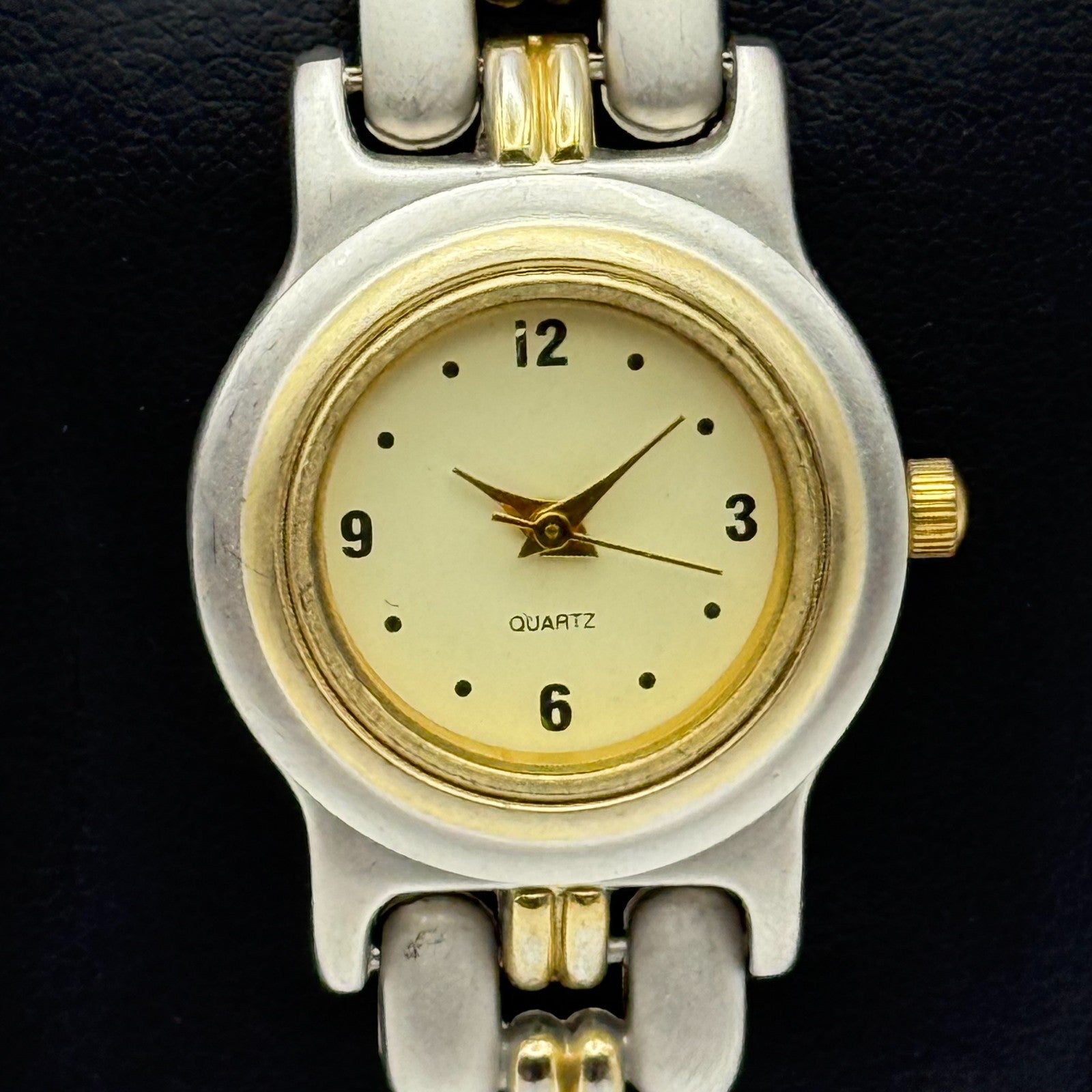 25mm Working Ladies Yves Rocher Two Tone Quartz Bracelet Watch 6.5 Inches