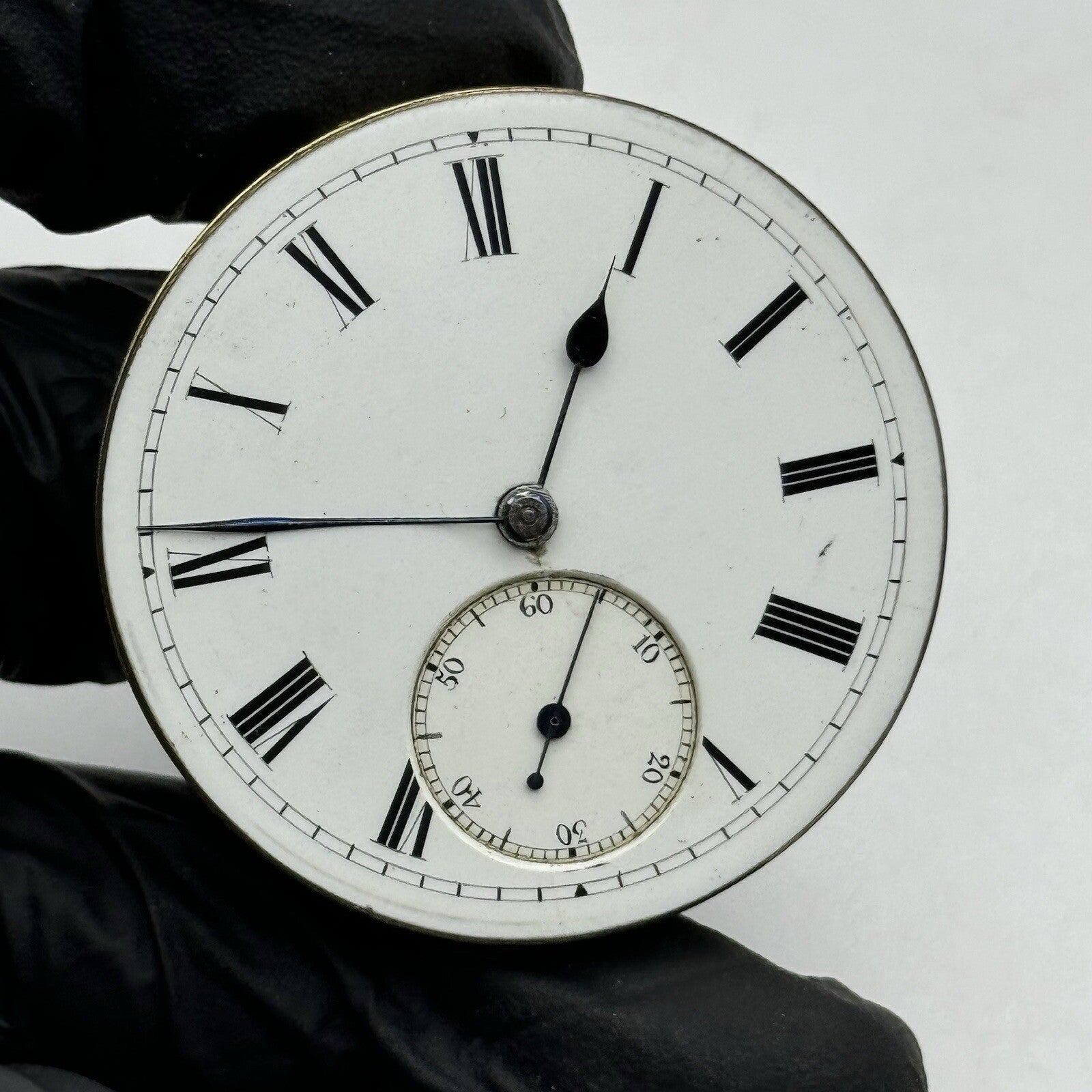 41.2mm Manual Wind Unidentified Pocket Watch Movement Dial Hands FOR PARTS