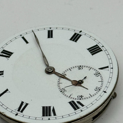 43.1mm Unidentified High Grade Open Face 17 Jewels Pocket Watch Movement PARTS